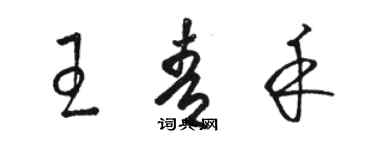 駱恆光王青禾草書個性簽名怎么寫