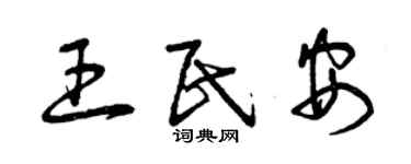 曾慶福王民安草書個性簽名怎么寫