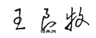 駱恆光王良牧草書個性簽名怎么寫