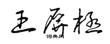 曾慶福王屏極草書個性簽名怎么寫