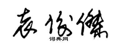 朱錫榮袁俊傑草書個性簽名怎么寫