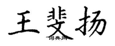 丁謙王斐揚楷書個性簽名怎么寫