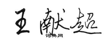 駱恆光王獻超行書個性簽名怎么寫