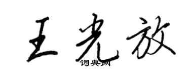 王正良王光放行書個性簽名怎么寫