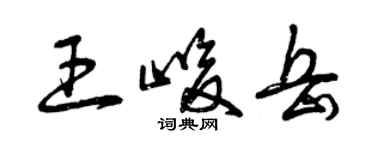 曾慶福王峻岳草書個性簽名怎么寫