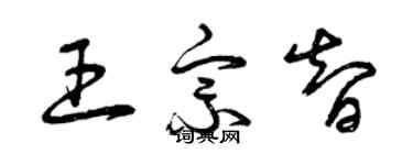 曾慶福王宗智草書個性簽名怎么寫