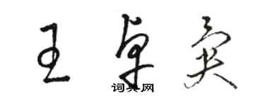 駱恆光王卓異草書個性簽名怎么寫