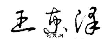 曾慶福王京澤草書個性簽名怎么寫