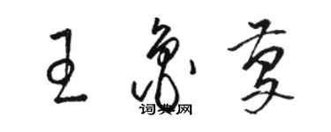 駱恆光王魯慶草書個性簽名怎么寫