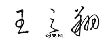 駱恆光王之翔草書個性簽名怎么寫