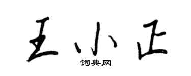 王正良王小正行書個性簽名怎么寫