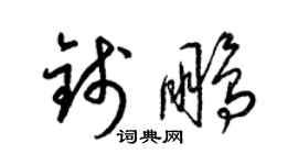 梁錦英錢鵬草書個性簽名怎么寫