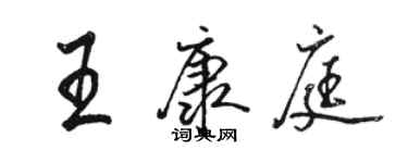 駱恆光王康庭行書個性簽名怎么寫