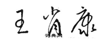 駱恆光王肖康草書個性簽名怎么寫