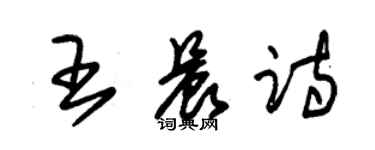 朱錫榮王晨詩草書個性簽名怎么寫