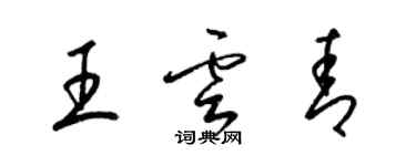 梁錦英王雲青草書個性簽名怎么寫