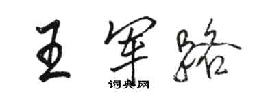 駱恆光王軍路行書個性簽名怎么寫