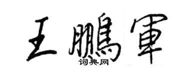 王正良王鵬軍行書個性簽名怎么寫