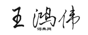 駱恆光王鴻偉行書個性簽名怎么寫