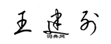 梁錦英王建列草書個性簽名怎么寫