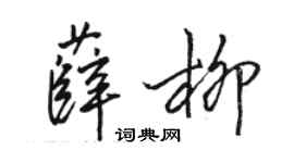 駱恆光薛柳行書個性簽名怎么寫