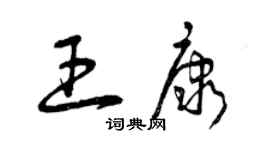 曾慶福王康草書個性簽名怎么寫