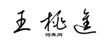 梁錦英王桃進草書個性簽名怎么寫