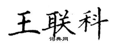 丁謙王聯科楷書個性簽名怎么寫