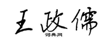 王正良王政儒行書個性簽名怎么寫