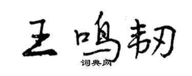 曾慶福王鳴韌行書個性簽名怎么寫