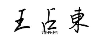 王正良王占東行書個性簽名怎么寫