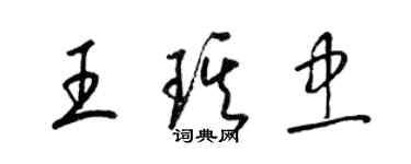 梁錦英王琪忠草書個性簽名怎么寫