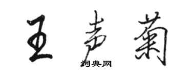 駱恆光王聲菊行書個性簽名怎么寫