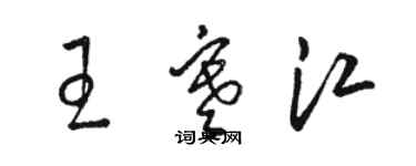 駱恆光王寒江草書個性簽名怎么寫