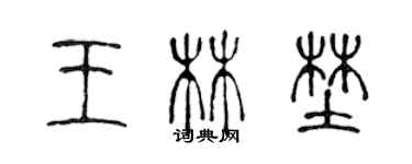 陳聲遠王林野篆書個性簽名怎么寫