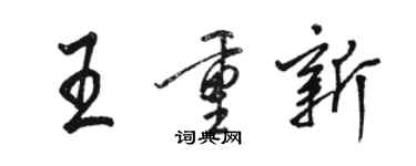 駱恆光王重新行書個性簽名怎么寫