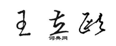 駱恆光王立歐草書個性簽名怎么寫