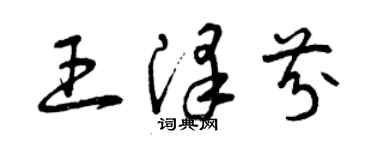 曾慶福王澤芬草書個性簽名怎么寫