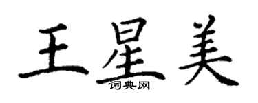 丁謙王星美楷書個性簽名怎么寫