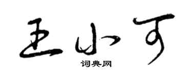 曾慶福王小可草書個性簽名怎么寫