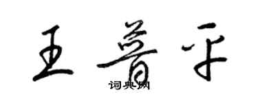 梁錦英王普平草書個性簽名怎么寫