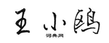駱恆光王小鷗行書個性簽名怎么寫