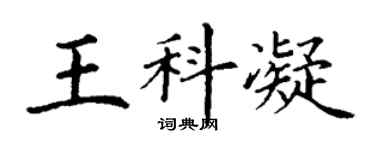 丁謙王科凝楷書個性簽名怎么寫