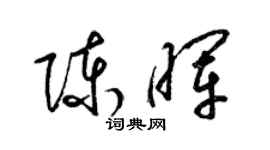 梁錦英陳暉草書個性簽名怎么寫