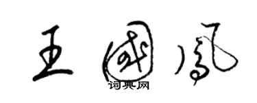 梁錦英王國鳳草書個性簽名怎么寫