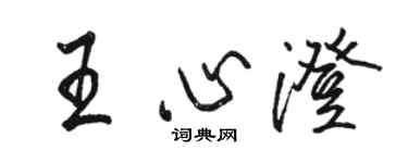 駱恆光王心澄行書個性簽名怎么寫