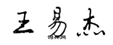 曾慶福王易傑行書個性簽名怎么寫