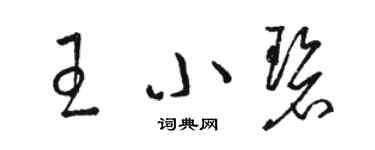 駱恆光王小碧草書個性簽名怎么寫