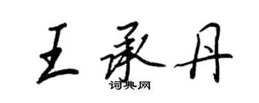 王正良王承丹行書個性簽名怎么寫