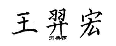 何伯昌王羿宏楷書個性簽名怎么寫